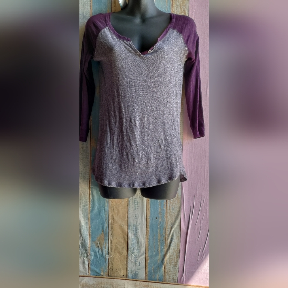 Garage Relaxed Gray and Purple T-Shirt